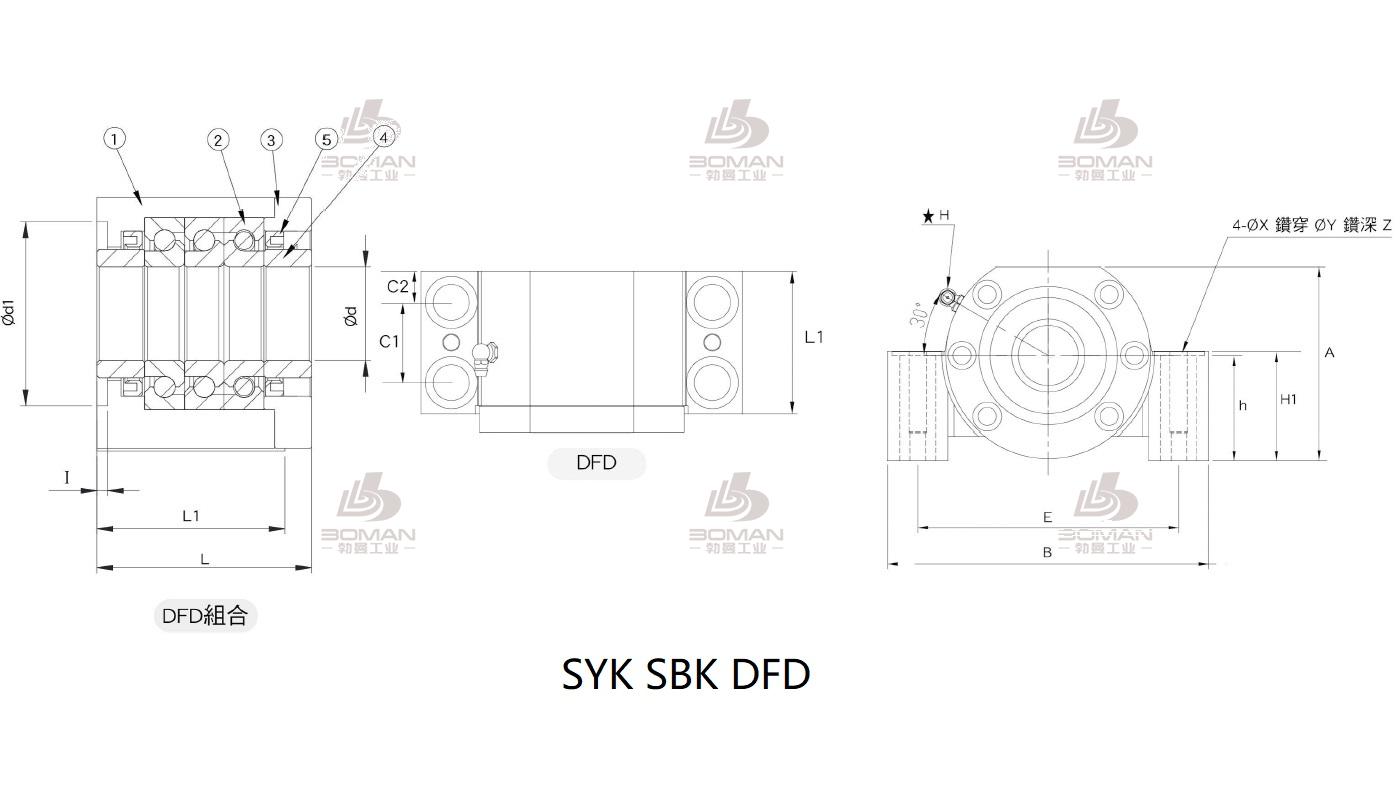 SYK MBCF30-I syk丝杆支撑座3d